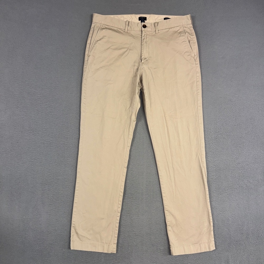 J.Crew Pants Mens 34x32 (Fits 34x30) Brown Straight Flex Cotton Stretch Chino